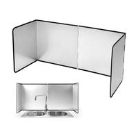 QWORK® Antisalpicaduras Cocina, Protección contra Salpicaduras Plegable 40 cm de Altura, Protector Encimera Cocina, para Estufas de Gas, Sartenes y Freidoras