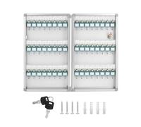 QWORK® Armario para Llaves con Cerradura, Caja para Llaves con 48 Ganchos, Gris Claro, 264 * 60 * 435mm