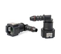 QWORK® Auto Combustible línea, Conector de Tubo de Combustible, Conector rápido de 90 Grados, Plástico 7.89mm ID6, 2 Piezas