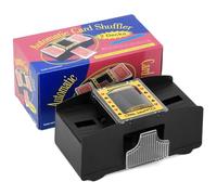 QWORK® Barajadores automáticos de Cartas 2 Barajas, máquina barajadora de Cartas, Funciona con Pilas con función antitrampas, Pilas no Incluidas