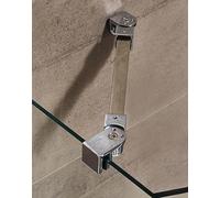 QWORK® Barra de fijación para mampara de ducha - Acero inoxidable 304-40 cm de longitud - Adecuada para vidrio de 8-12 mm de espesor