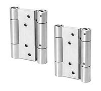 QWORK® Bisagras de Acero Inoxidable, para Puertas Abatible Bisagra de Cierre Automático para puerta de café, salón, 2 piezas, 100mm