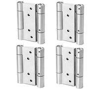 QWORK® Bisagras de Acero Inoxidable, para Puertas Abatible Bisagra de Cierre Automático para puerta de café, salón, 4 piezas, 100mm