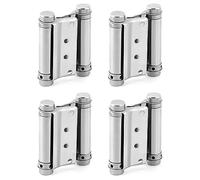 QWORK Bisagras oscilantes de puerta de barra de salón de café resistente, paquete de 4 bisagras de acero inoxidable de 3 pulgadas, bisagras de puerta de resorte de doble acción