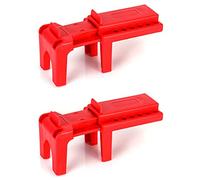 QWORK Bloqueo de válvula de bola, bloqueo de seguridad, 1/2" - 2-1/2" diámetro, paquete de 2, rojo