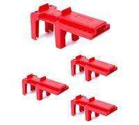 QWORK Bloqueo de válvula de bola, bloqueo de seguridad, 1/2 a 2-1/2 pulgadas de diámetro, paquete de 4, rojo