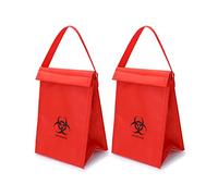 QWORK Bolsa térmica térmica con aislamiento médico, paquete de 2 bolsas de transporte de muestras médicas, bolsa de transporte biológico, 6.7 x 10 x 5.7 pulgadas, rojo