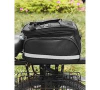 QWORK® Bolsa Trasera de Bicicleta, Bolsa Alforja para Bicicleta, Extensible, con Cubierta para Lluvia, 27L, Tela Oxford 600D