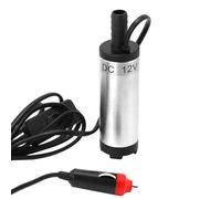 QWORK® Bomba de agua de 12 V, 38 mm, bomba diésel, con enchufe de cigarrillo, acero inoxidable, cable de alimentación de 3 m, para diésel, queroseno y agua