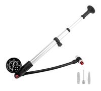 QWORK® Bomba de Choque de Alta Presión para Bicicleta MTB - 300 PSI, Válvula sin Pérdida, Manómetro de Precisión - Aplicable a Horquilla Delantera/Amortiguador Trasero/neumático