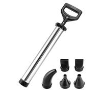 QWORK® Bomba de mortero de acero inoxidable, pistola para juntas con 5 boquillas, Pistola de lechada manual, para mortero