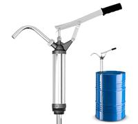 QWORK® Bomba de tambor de acción de palanca, tubo de succión telescópico autoajustable, para diésel, aceite lubricante, aceite de motor