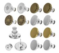 QWORK® Botones de Jean Ajustables sin Costura - 12 Botones de 17mm para Reparación y Personalización de Prendas