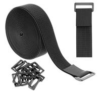 QWORK® Bridas reutilizables 3,8 cm x 5 m con 15 hebillas, para cables, equipaje, equipos deportivos, aplicaciones al aire libre