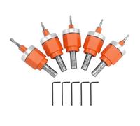 QWORK® Broca avellanada de 5 piezas con tope de profundidad - Ø2,8/3/3,2/3,5/4 mm, vástago de 8 mm - ideal para el procesamiento de madera y plástico