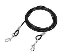 QWORK® Cable de Amarre para Perros de Acero Trenzado, 3 Metros, Ø5mm, con Recubrimiento de PVC - Resistente y Seguro para Exteriores