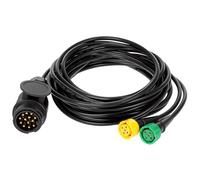 QWORK® Cable de Remolque de 5m con Enchufe de 13 Pines y 2 Conectores de Bayoneta - Kit de Arnés de Cableado para Luces Traseras de Remolque