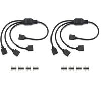 QWORK® Cable divisor ARGB, 5 V, 3 Pines, divisor argb, 1 enchufe a 3 enchufes, 30 cm, para enfriador de CPU y ventilador ARGB de 5 V (Paquete de 2)