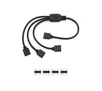 QWORK® Cable divisor ARGB, 5 V, 3 Pines, divisor argb, 1 enchufe a 3 enchufes, 30 cm, para enfriador de CPU y ventilador ARGB de 5 V