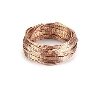 QWORK Cable trenzado de cobre plano, 30 pies de 6 mm de cobre plano trenzado de correa de tierra, malla de alambre de blindaje flexible, 1 paquete