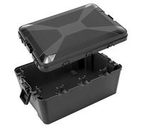 QWORK® Caja de cables grande para exteriores, impermeable IP54-32x21x13cm con 7 entradas/salidas de cables - Caja de seguridad resistente a la intemperie para protección de enchufes en exteriores.