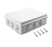 QWORK® Caja de derivación 255 x 200 x 80 mm, para exterior iluminación cable de conexión eléctrica, IP65, plástico ABS, blanco