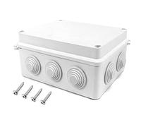 QWORK® Caja de derivación, para exterior iluminación cable de conexión eléctrica, IP65, plástico ABS, blanco, 150 x 110 x 70 mm
