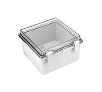 QWORK® Caja Estanca Exterior, 150 mm x 150 mm x 90 mm Caja de Conexiones Eléctricas Estanca IP65 con Tapa Transparente con Bisagras