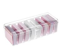 QWORK® caja para tarjetas de plástico con ajustables divisores - capacidad para 700 tarjetas, transparente, para tarjetas de juegos, tarjetas de deportes, tarjetas de presentación y más