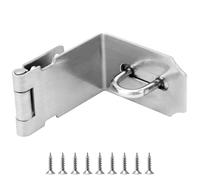 QWORK® Candado cerrojo 5 pulgadas, aldaba para candados para Puerta acero inoxidable con tornillos, para puertas de madera y armarios