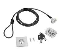 QWORK Candado de cable universal para laptop, candado de combinación antirrobo con cable resistente a cortes de 6.5 pies y placa de anclaje para portátiles, tabletas y dispositivos, cerradura de llave