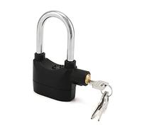QWORK Cerradura de alarma, 110 Db Sistema de bloqueo de alarma de seguridad universal Sistema de bloqueo antirrobo Puerta Motor Bicicleta Candado con 3 llaves (negro)
