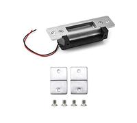 QWORK Cerradura eléctrica de la huelga de la puerta, voltaje de entrada 12VDC, a prueba de fallos/a prueba de fallos ajustable, cerradura de choque de la puerta eléctrica resistente para el sistema de control de acceso de la puerta embutida o cerradura cilíndrica