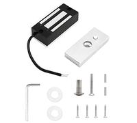 QWORK Cerradura magnética eléctrica, 60 kg de fuerza de retención de 130 libras cerradura magnética eléctrica para sistema de control de acceso de puerta electroimán modo NC seguro de fallos