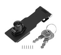 QWORK® - Cerrojo de puerta con llave de 4"(10cm), cierre de seguridad para puertas pequeñas, armarios y más, negro, 1 pieza