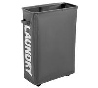 QWORK® Cesta de lavandería estrecha con ruedas, Capacidad de 52L, Plegable y impermeable, Ideal para espacios pequeños (39x18.5x58 cm)
