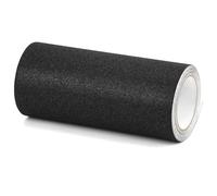 QWORK® Cinta adhesiva antideslizante Negra 250 mm x 5 m, Cinta de Seguridad Autoadhesiva Antideslizante para Uso Interior y Exterior