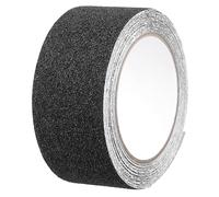 QWORK® Cinta adhesiva antideslizante Negra 50 mm x 5 m, Cinta de Seguridad Autoadhesiva Antideslizante para Uso Interior y Exterior