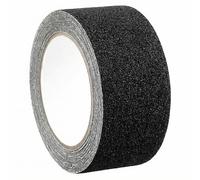 QWORK® Cinta adhesiva antideslizante Negra 50 mm x 5 m, Cinta de Seguridad Autoadhesiva Antideslizante para Uso Interior y Exterior
