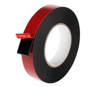 QWORK® Cinta Adhesiva Doble Cara Extra Fuerte - 5m x 25mm, 2 mm de Grosor - Impermeable y Versátil para Tiras de Luces LED, Coches y Decoración de Oficinas