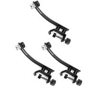 QWORK Clip de micrófono de tambor a prueba de golpes, construcción de metal, soporte de borde ajustable con abrazadera en C para tambores de 6 a 18 pulgadas, 3 piezas