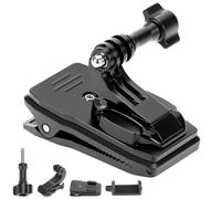 QWORK® Clip Montaje para Correas Mochila, Almohadilla de Hombro Ajustable 360°, Compatible con teléfonos móviles, la mayoría de cámaras de acción