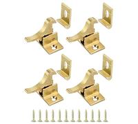 QWORK Codo de latón resistente para puerta de gabinete/ventana, paquete de 4 pestillos de codo con tornillos de montaje, para dormitorio, baño, ventana, armario, puerta y ventana, hogar, oficina