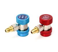 QWORK Conector Adaptador, AC R134A Ajustable Acoplador Rpido 1/4"SAE HVAC