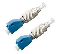 QWORK Conector de fibra óptica, conector adaptador de fibra, conector FC macho a LC hembra, adaptador para cables de fibra óptica, Paquete de 2