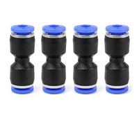 QWORK Conectores de Empuje Recto, Neumáticos Rectos para Tubo, para la conexión rápida de tuberías de aire, herramientas neumáticas, 4mm, 4 Piezas
