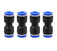 QWORK Conectores de Empuje Recto, Neumáticos Rectos para Tubo, para la conexión rápida de tuberías de aire, herramientas neumáticas, 6mm, 4 Piezas