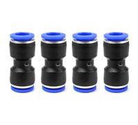 QWORK Conectores de Empuje Recto, Neumáticos Rectos para Tubo, para la conexión rápida de tuberías de aire, herramientas neumáticas, 10mm, 4 Piezas