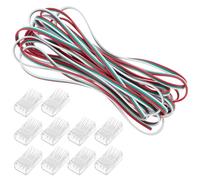QWORK Conjunto completo: Incluye 5 metros de cable de extensión para tiras LED de 3 pines 22AWG y 10 conectores de 10 mm para una instalación fácil.