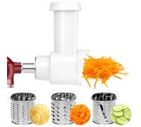 QWORK® Conjunto cortadora verduras, accesorio rallador de acero inoxidable, cortador de juliana, compatible con KitchenAid